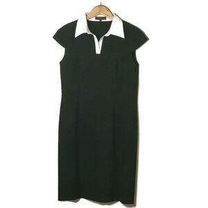Ports 1961 Black Mini Dress with White Contrast Collar